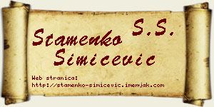 Stamenko Simićević vizit kartica